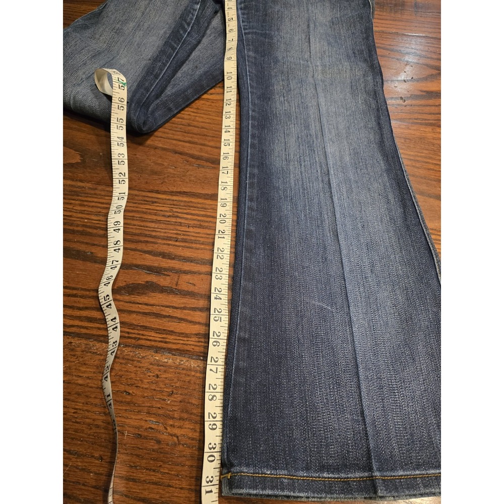YOUNIQUE Originals Jeans Mid Rise Junior's 13 Flared Dark Wash Blue Denim EUC - Picture 6 of 8